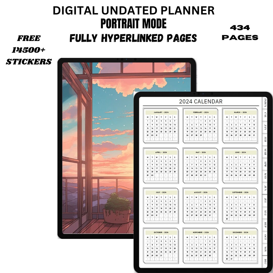 Digital Undated 2024 Planner Goodnotes Adhd iPad Planner - Etsy