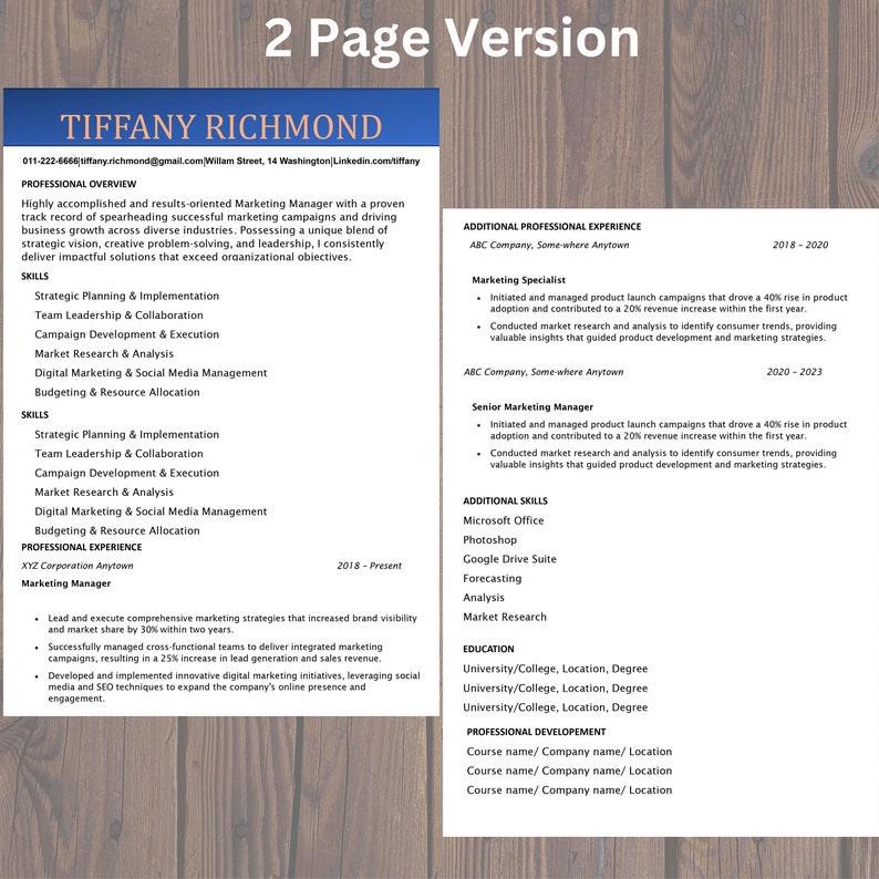 Ats approved 2 page Resume Format for Job Application Success Ats