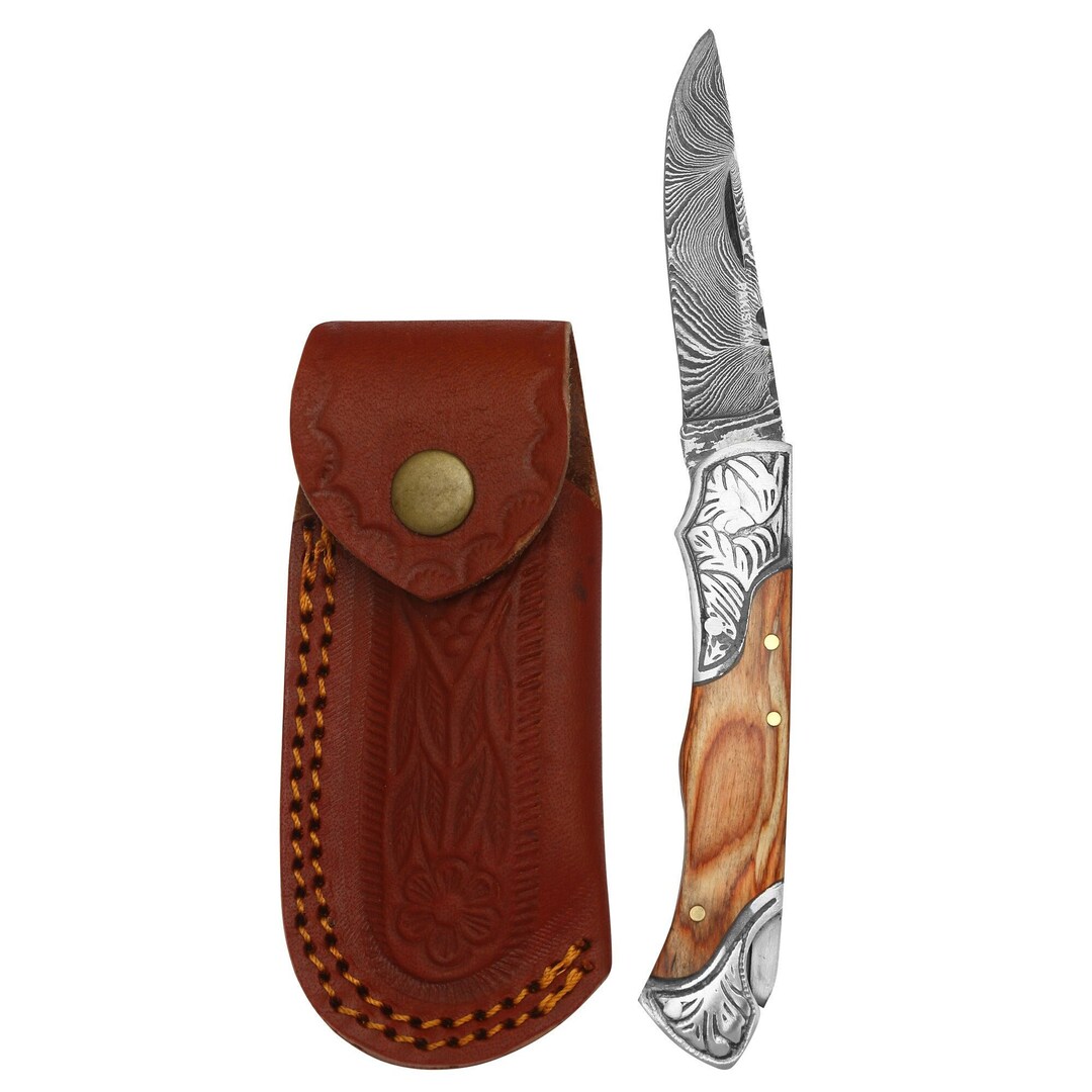 Hand Pocket Knife for Camping Damascus Steel Knife Etsy