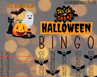 Halloween 120 PYP Pro 15 Line Bingo Board, 120 In Each Row
