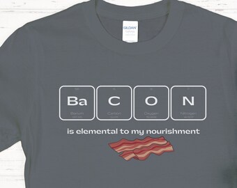 Sizzling Bacon Science: Chemistry Tee with Bacon Elements, Periodic Table Shirt for Bacon Enthusiasts