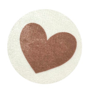 Tapis de décoration rond zoom coeur marron - chambre enfant - bébé - 130 cm