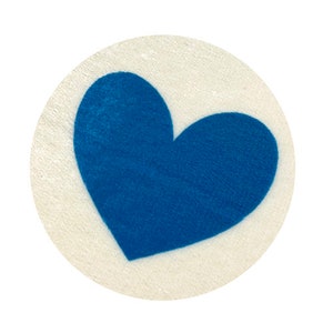 Tapis de décoration rond zoom coeur bleu - chambre enfant - bébé - 130 cm