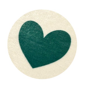 Tapis de décoration rond zoom coeur vert - chambre enfant - bébé - 130 cm