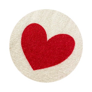 Tapis de décoration rond zoom coeur rouge - chambre enfant - bébé - 130 cm