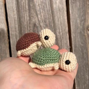 Handmade Crochet Amigurumi Toy Turtle Gift (Keychain option available)