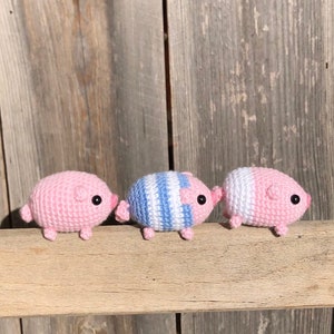 Handmade Crochet Piglet (Key-chain option available)