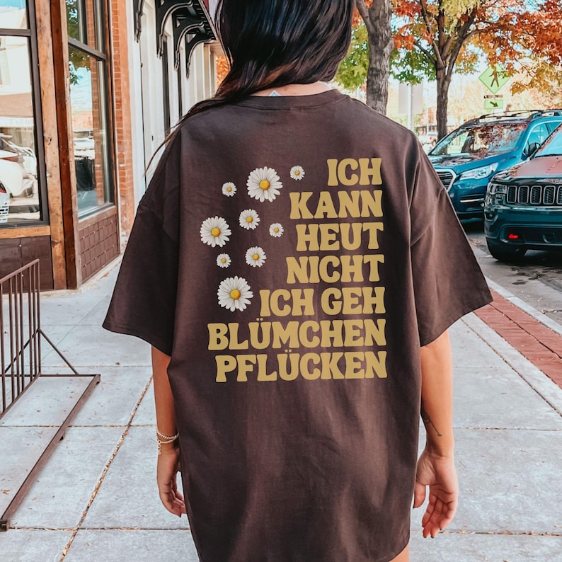 Statement T-shirt for women with floral back print, witty saying, self-care, mindfulness, mental health, yoga clothing image 4