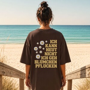 Statement T-shirt for women with floral back print, witty saying, self-care, mindfulness, mental health, yoga clothing image 3
