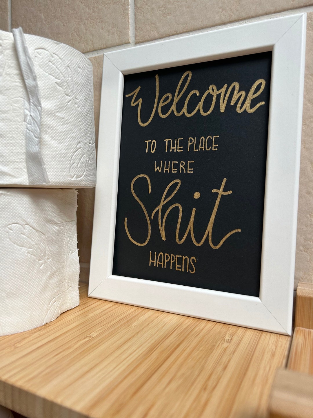 Bathroom/toilet Mural Handwritten Vintage Interior Design Etsy