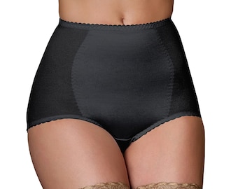 Vintage-Inspired Black High Waist Opaque Panty Girdle