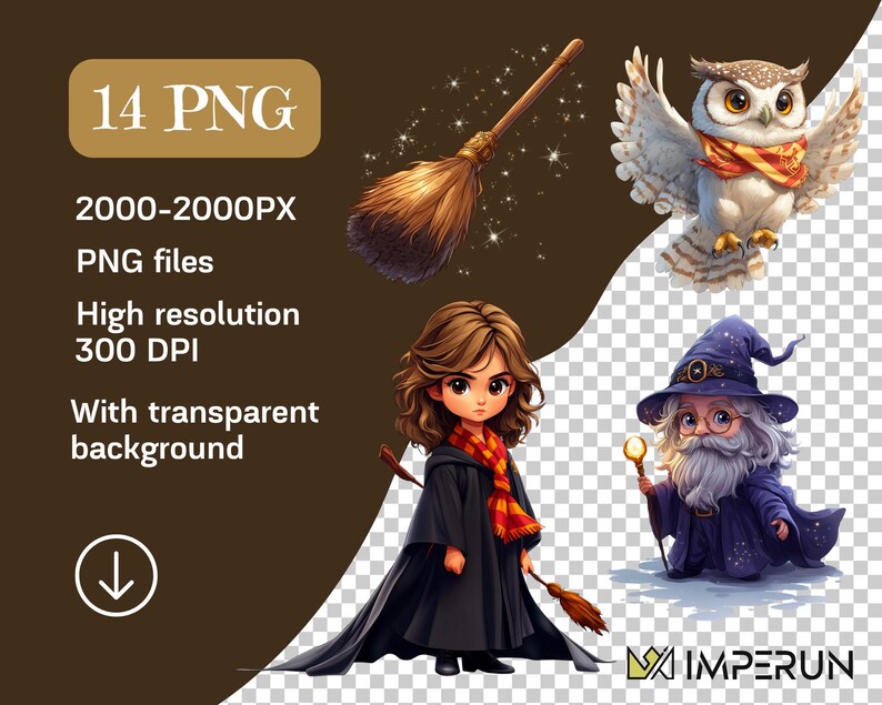 Wizard School Cartoon Clipart – Magic Inspired PNG Art (commercial Use ...