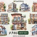 Watercolor Building Blocks of Flats Clipart Set 6 PNG Images - Etsy
