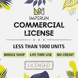 IMPERUN Commercial License For All Designs | Less than 1000 units