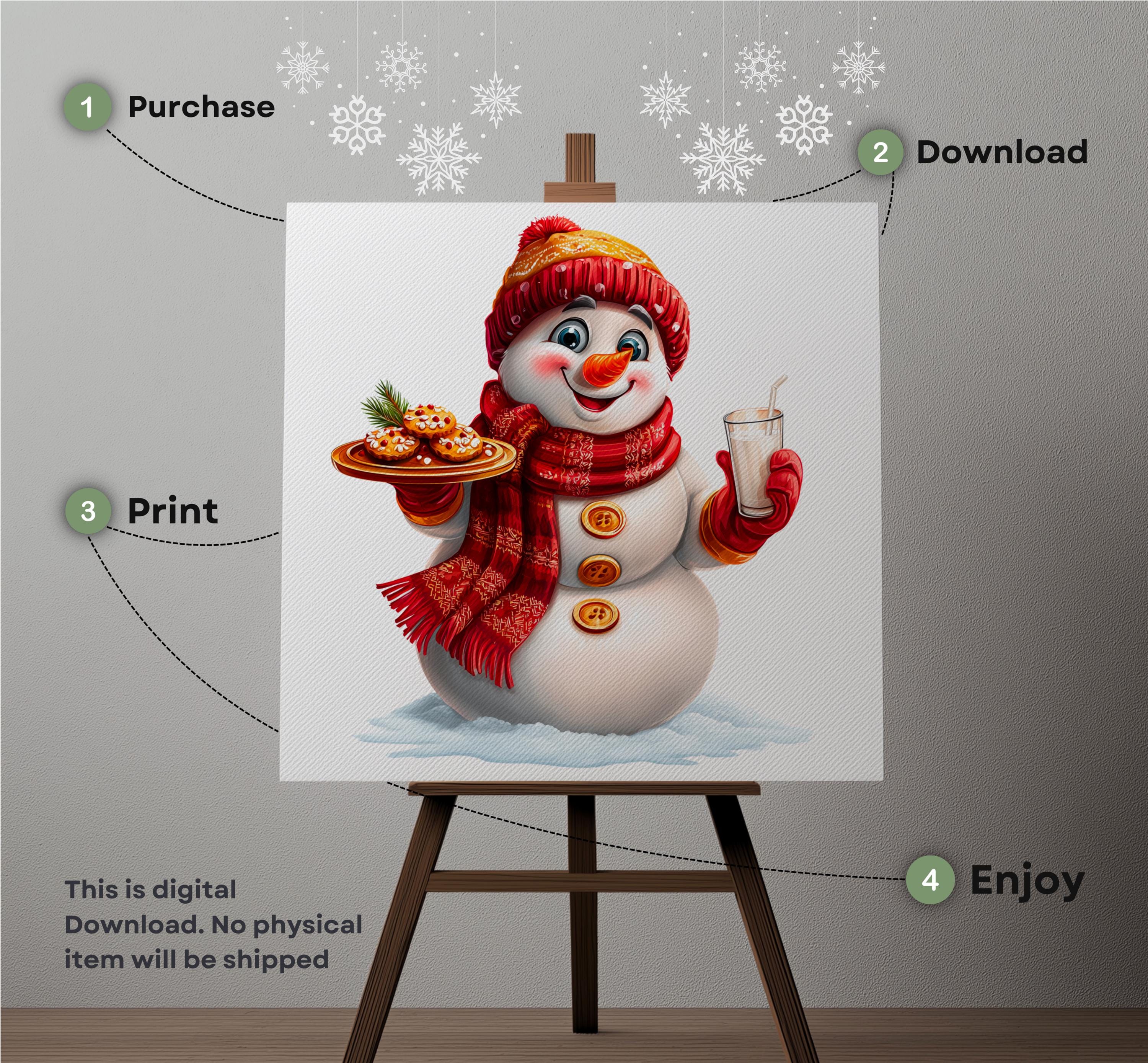 Christmas Snowman Clipart Set: 19 PNG Holiday Graphics (digital ...