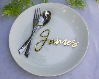 Personalized Acrylic Wedding Place Cards: Laser Cut Name Tags