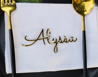 Personalized Acrylic Wedding Place Cards: Laser Cut Name Tags