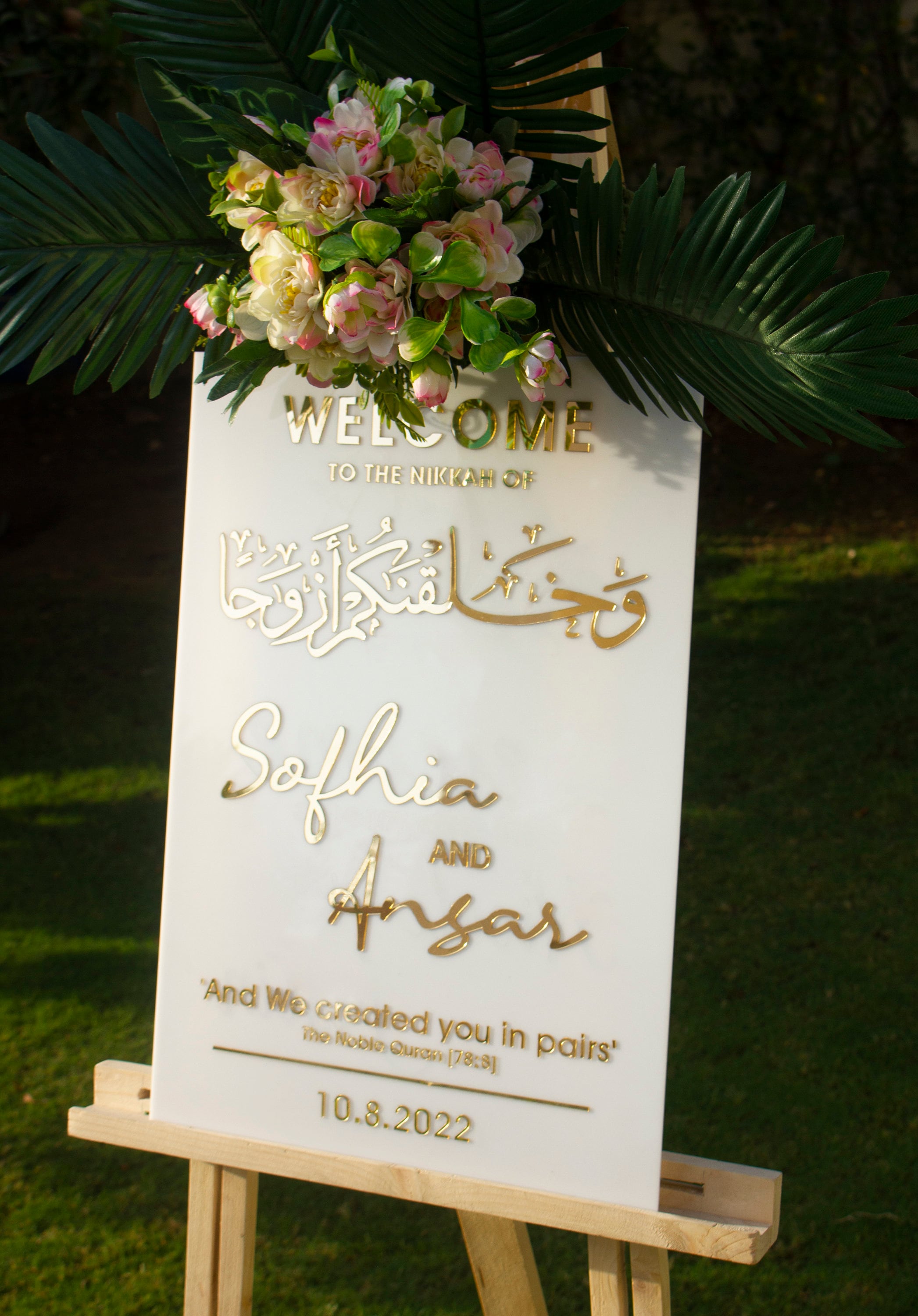Islamic Acrylic Wedding Sign Board- Welcome Sign Board-Acrylic, Arabic Calligraphy, Nikah Sign, Acrylic Wedding Sign, Custom 3D Welcome Sign