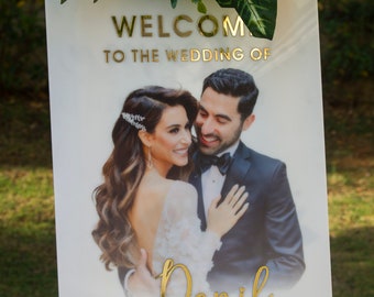 Acrylic Photo Wedding Sign Board- Welcome Sign Board-Acrylic Welcome Sign, Wedding Signage, Acrylic Wedding Sign, Custom 3D Welcome Sign