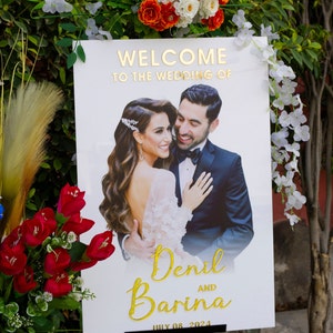 Acrylic Photo Wedding Sign Board- Welcome Sign Board-Acrylic Welcome Sign, Wedding Signage, Acrylic Wedding Sign, Custom 3D Welcome Sign