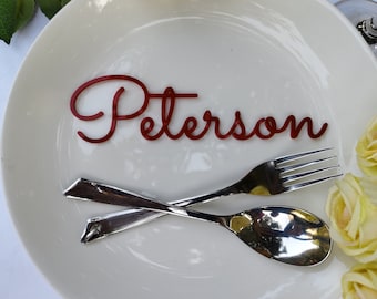 Personalized Acrylic Wedding Place Cards: Laser Cut Name Tags