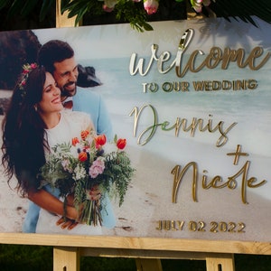 Clear Acrylic Wedding Sign Board- Welcome Sign Board-Acrylic Welcome Sign, Wedding Signage, Acrylic Wedding Sign, Custom 3D Welcome Sign