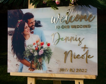 Clear Acrylic Wedding Sign Board- Welcome Sign Board-Acrylic Welcome Sign, Wedding Signage, Acrylic Wedding Sign, Custom 3D Welcome Sign