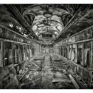 Railroad Wall Art, Abandoned Train Yellowstone, Vintage Montana Photo, Steampunk Train Room Decor, Old Locomotive Print