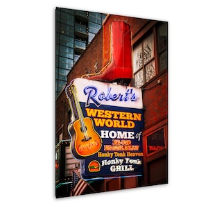 Roberts Western World Nashville, Honky Tonk Print, Downtown Nashville Broadway, Music City Wall Art, Neon Sign Photography