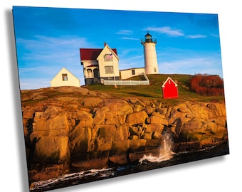 Nubble Lighthouse Sunset Print: Cape Neddick, Maine Photography
