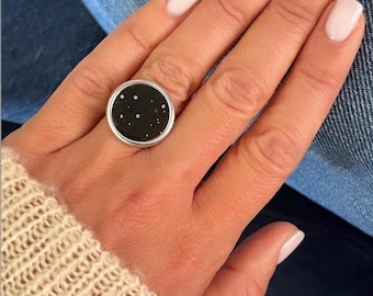 bague ronde disque réglable plata