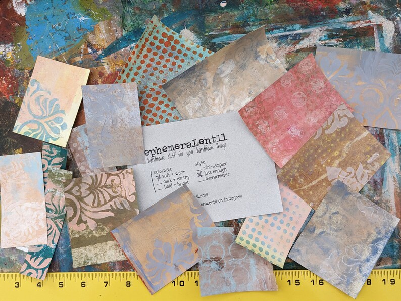 MYSTERY PACK Handmade Paper Ephemera W/ STICKERS Soft + Warm Junk ...