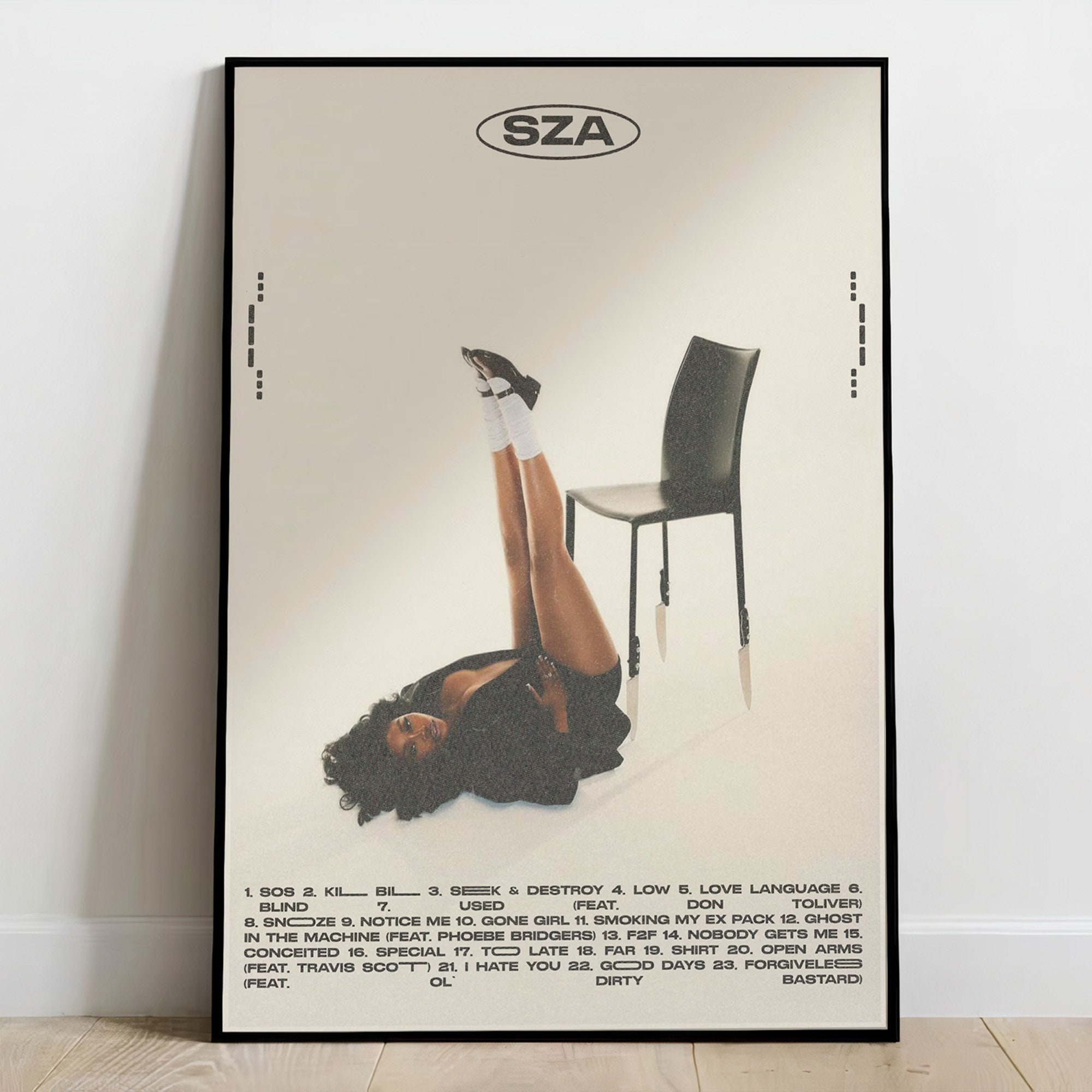 SZA Sos Digital Album Art, SZA Sos Tracklist Poster, SZA Album Cover