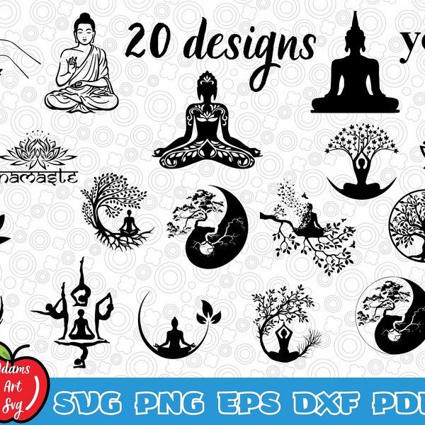 Boeddha boom Svg, Boho Zen Yoga spirituele meditatie Svg voor shirts, sublimatie Png Clipart, Instant Digitale Download