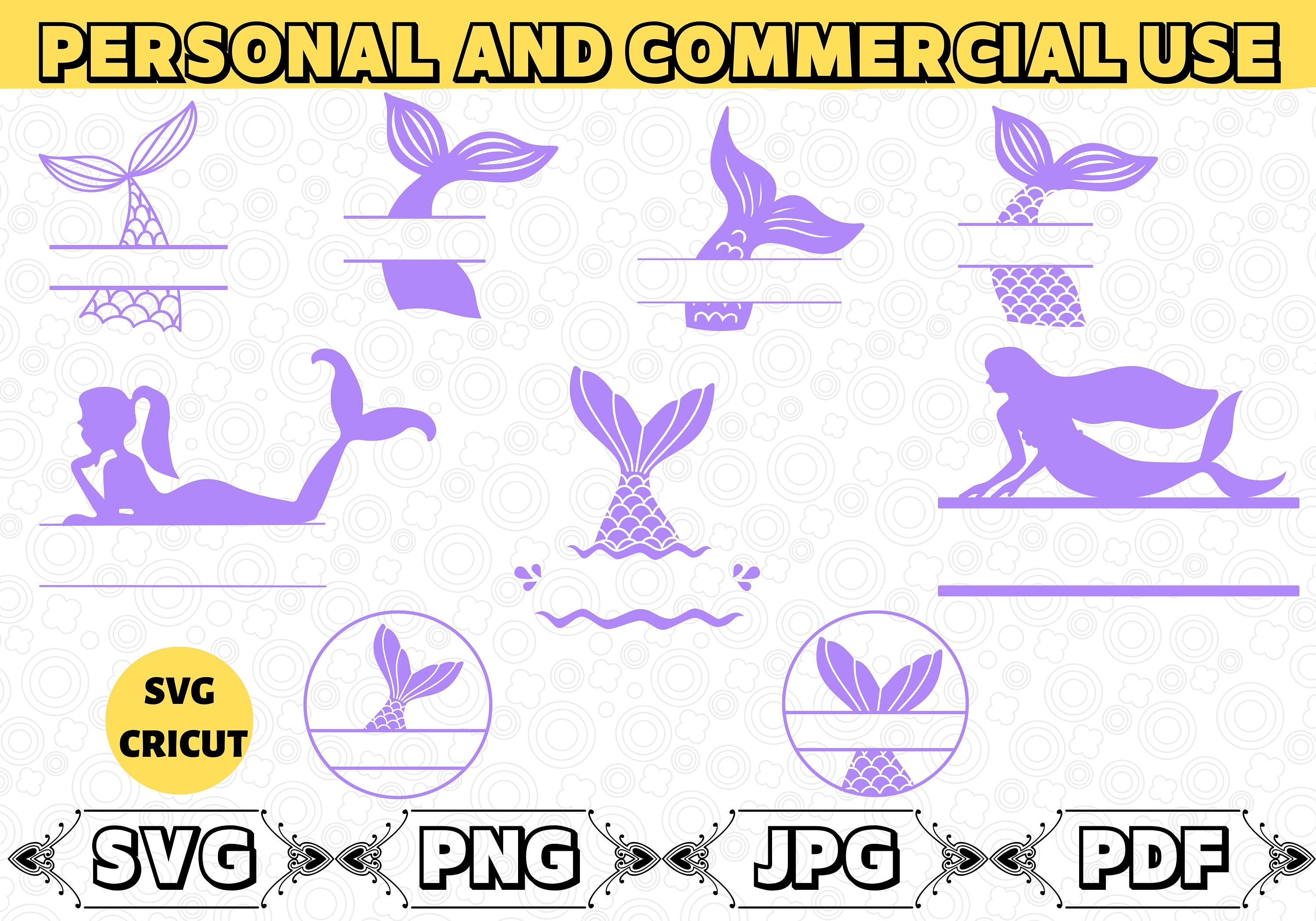 Mermaid Tail Split Monogram SVG Mermaid Scales SVG Mermaid - Etsy