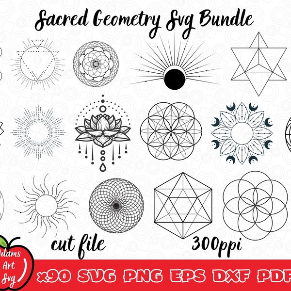 Sacred Geometry Svg Bundle ,Sacred Geometry Art Bundle, Spiritual SVG & PNG,Minimalistic Svg, Geometry Svg ,Mandala Svg ,Shape Sv,Cut Files