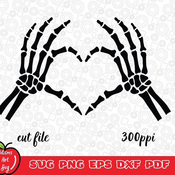 Skeleton Heart Hands Svg, Skeleton Heart Sign Svg, Hand Heart Png, Heart Hand Svg, Hand Skeleon Vector,Hand Love Sign Clipart, Cut Files