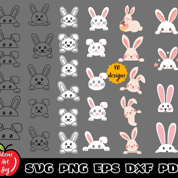 Peeking Bunny Svg Bundle,Peeking Bunny Clipart,Cute Bunny Png,Peeking Bunny Svg Files For Cricut,Peeking Bunny Silhouette Svg,Cute Bunny svg