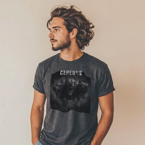Cerebus T-Shirt, Hunde der Hölle, griechische Mythologie, dreiköpfiges Hunde-T-Shirt