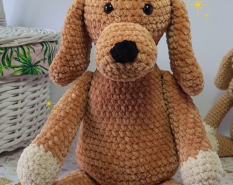 Crochet PATTERN of Soft Plushie Dog, Amigurumi PDF, Crochet Woofles the Dog Pattern, plushie gift crochet dog pattern PDF