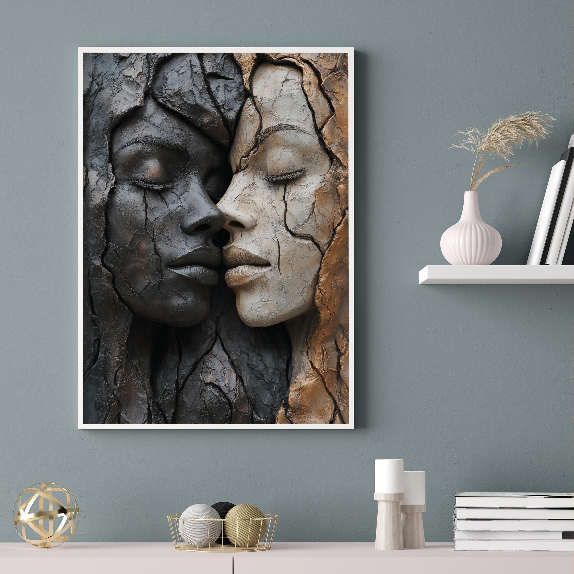 Textured Faces Print: Surreal Stone Sculpture Art (digital Download) - Etsy