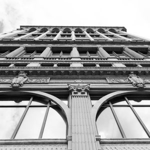 Black and White Photograph of a Building Digital Download