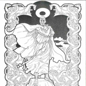 Digital download of original artwork from the Book of Smeg - Lister and Cat line drawing