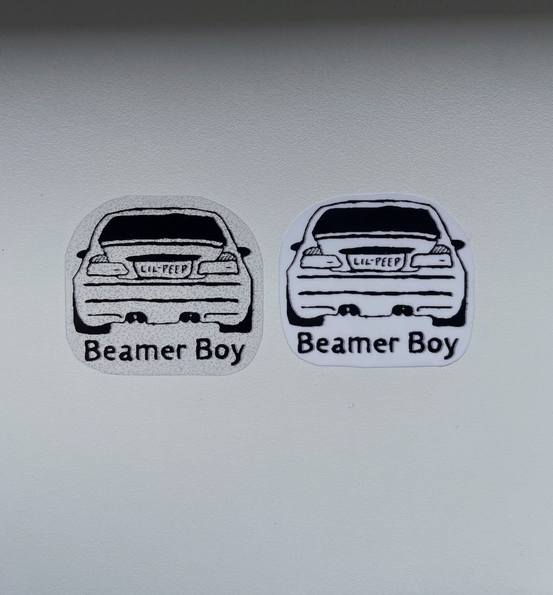 Lil Peep Beamer Boy Sticker / Vinyl / Transparent & White Etsy