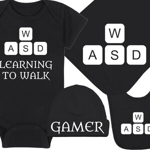 Learning To Walk - Onesie®, Gamer Hat, WASD Bib and Blanket