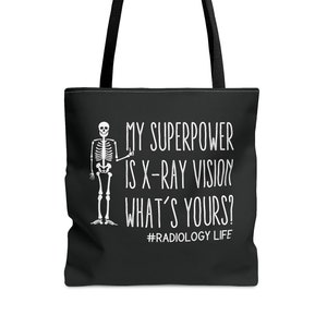 Funny radiology skeleton tote bag, Work bag, Nurse gift, Radiology gift, Radiology bag, Xray tote bag, Nurse bag Xray gift Xray student gift