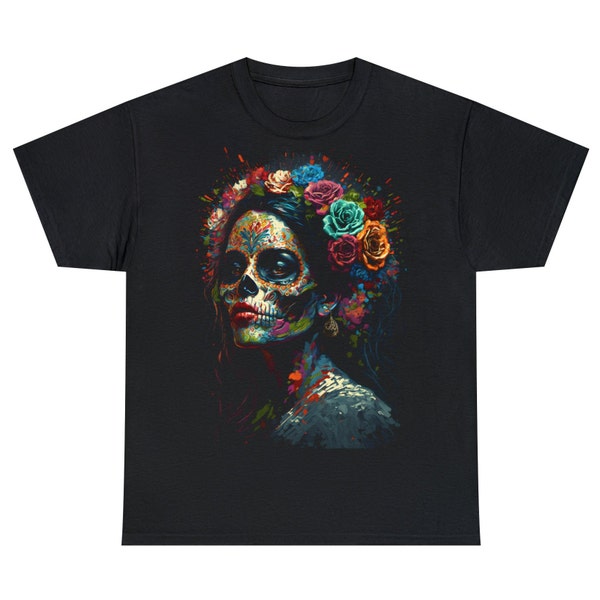 Dia de los Muertos Shirt Halloween, Womens Shirt Skull, Halloween Skull Tshirt, Halloween Party Gift Shirt, Shirt For Women cadeau pour elle