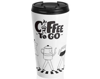 Stylish Stainless Steel Travel Mug, Coffee Lovers Gift, Personalized Travel Cup, On-the-Go Beverage Holder, Perfect for Commuters,