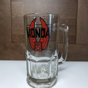 Large Heavy Vintage Honda Beer Mug glass
