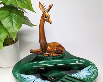 Vintage Mid Century Modern Gazelle Ashtray trinket dish mcm mod